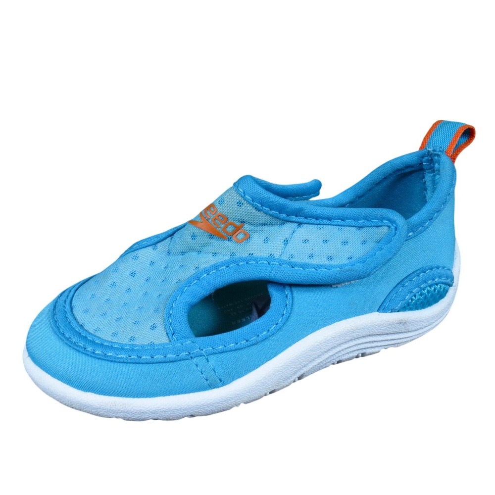 Speedo Hybrid Toddler Water Shoes Size 5-6 Swimming Pool Beach Blue Orange